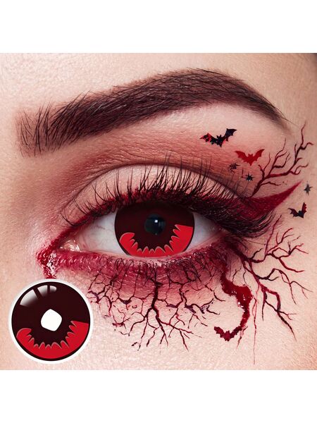 Kamado Tanjiro Red Costume Yearly Contact Lenses | 2 Pcs
