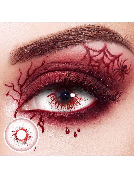 Blood Burst Red 22mm Costume Yearly Contact Lenses| 2 Pcs