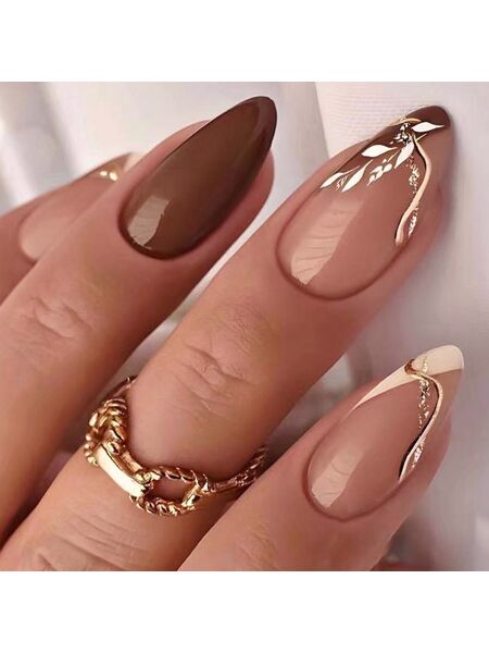 Foliage Brown Nails