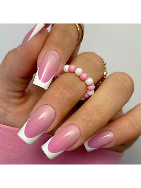 Summer Gradient Dark Pink Nails
