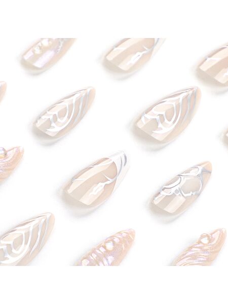 Water Ripples Silver Nails