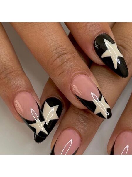 Pentagram Black Nails