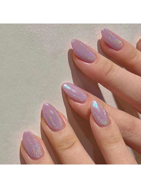 Polar Glitter Purple Nails