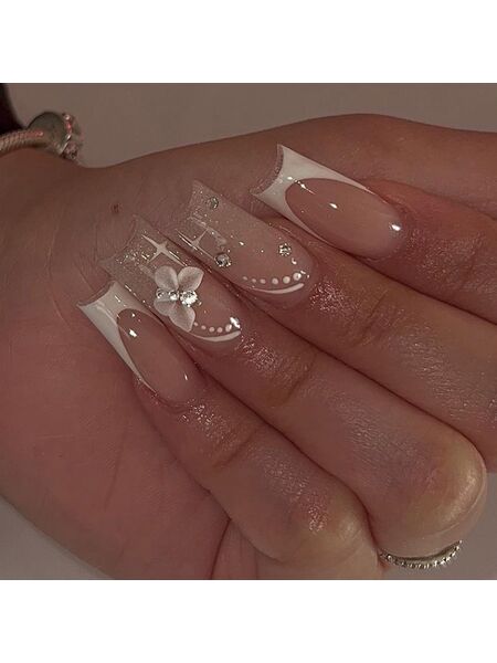 Sparkling Butterfly Pink Nails