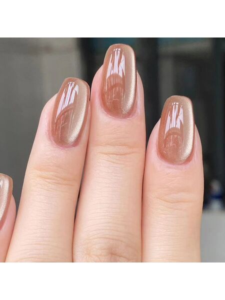 Cat Eye Champagne Nails