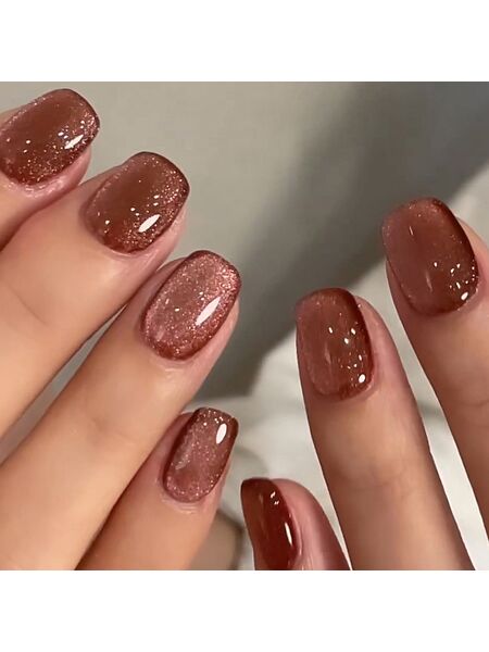 Glass Beads Wine Red Nails