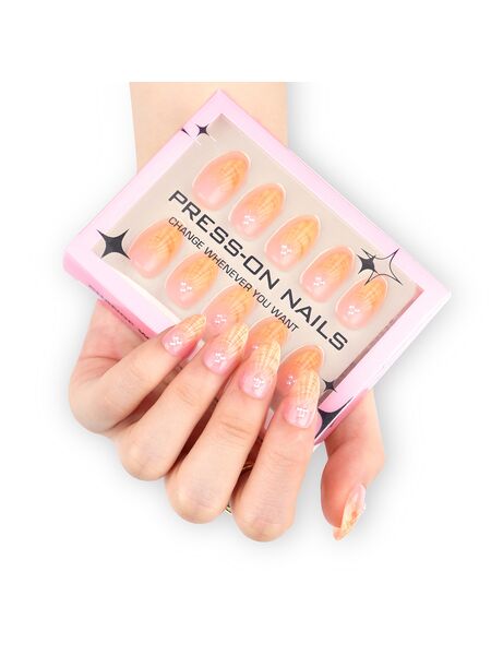 Hawaiian Shell Orange Nails
