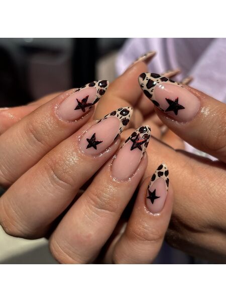 Leopard Stars Multicolor Nails
