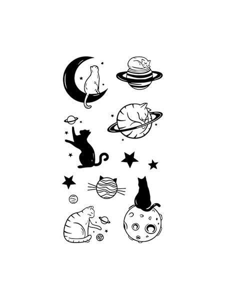 Galactic Dreams Cat Tattoos