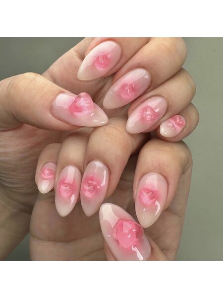 Peachy Keen Love Pink Nails