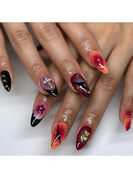 Bejeweled Bouquet Multicolor Nails