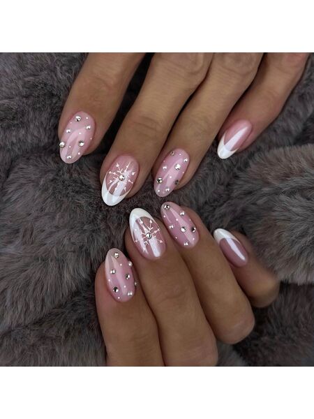Blush Blizzard Pink Nails