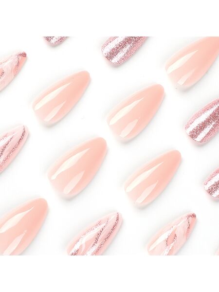 Rose Shimmer Pink Nails