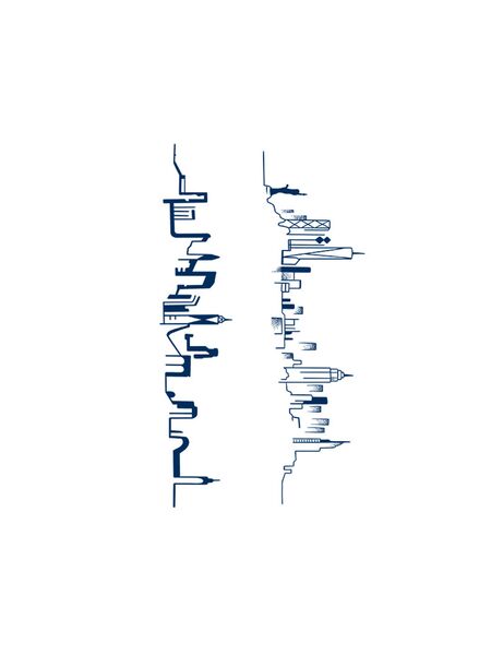 Indigo Cityscape Tattoos