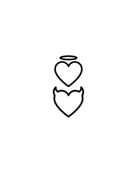 Angel & Devil Hearts Tattoos