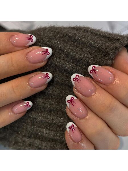 Ballerina Bow Pink Nails