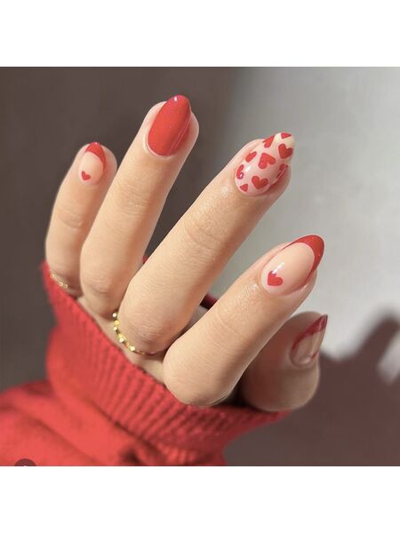 Fiery Love Red Nails