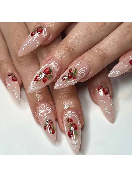 Berry Bloom Multicolor Nails
