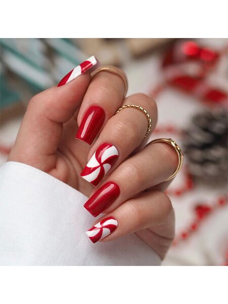 Candy Cane Red Nails