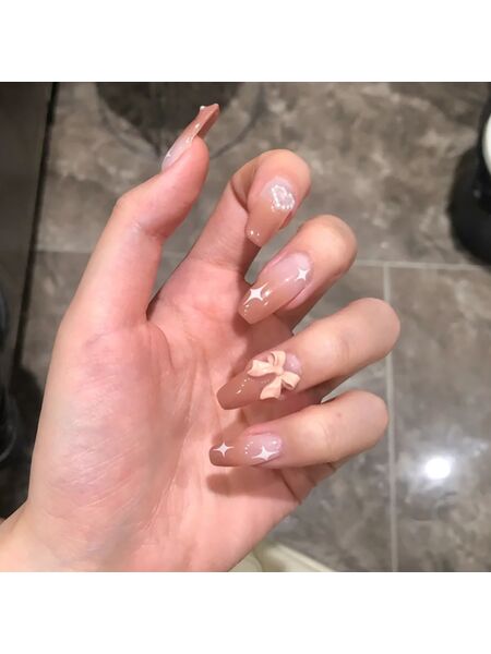 Amour Emboss Pink Nails