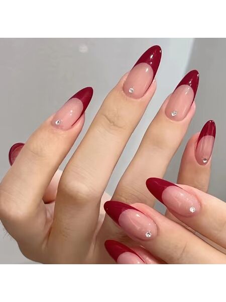 Cardinal Crystals Red Nails