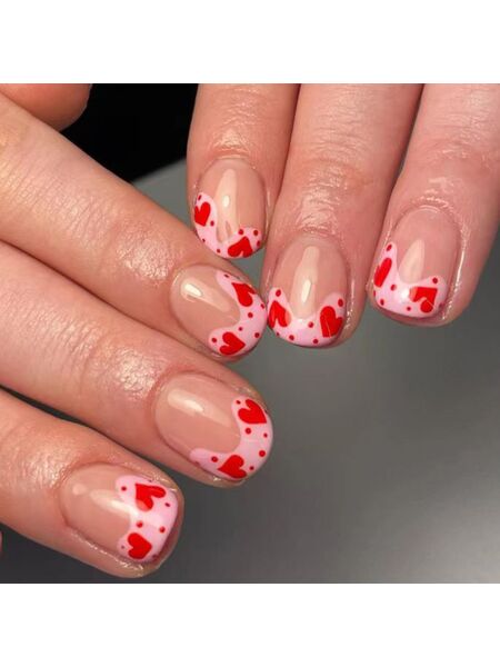 Blushing Love Red Nails